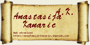 Anastasija Kanarić vizit kartica